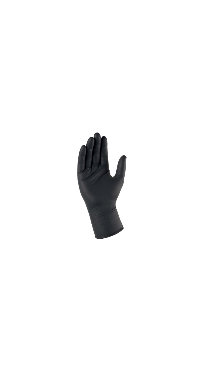 100 Gants en Nitrile NOIR "HYGLOVES" (Taille M)