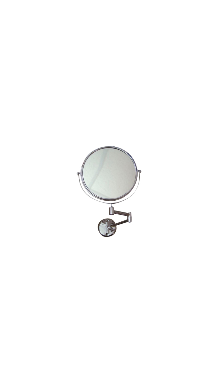 Miroir grossissant (x3) avec 2 bras articulés, chromé