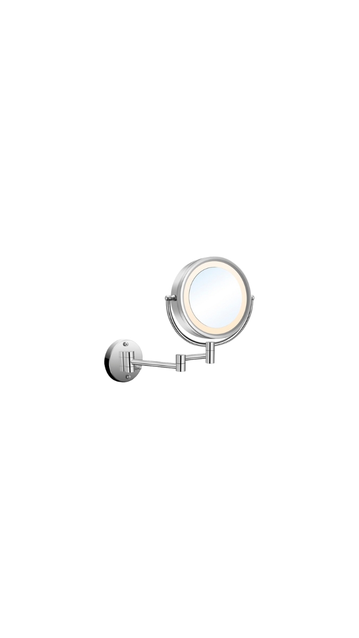 "Miroir 8" grossissant (x3) et réel, 2 bras articulés "CHROME" LED
