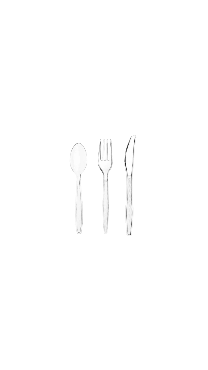 1000 Kits 3 couverts 4in1 Transparent