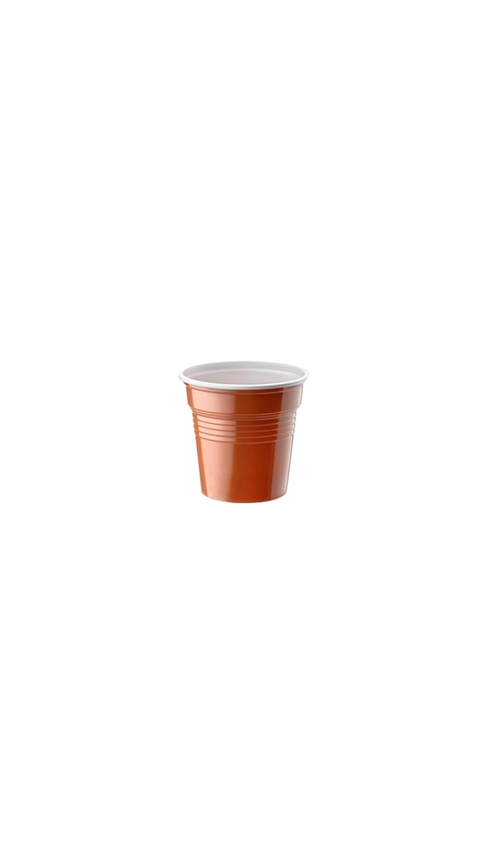 100 Verres en plastique spécial Vending "Couleur Crème"