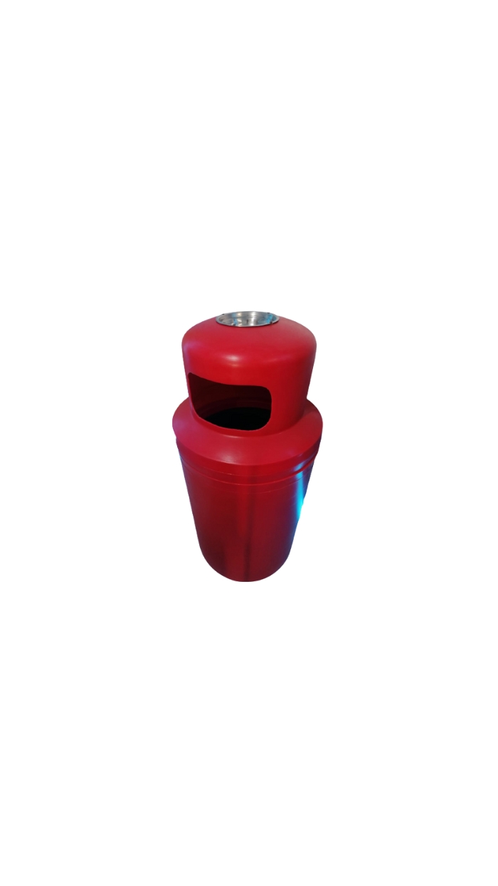 Poubelle Extérieur 180L ROUGE, avec cendrier