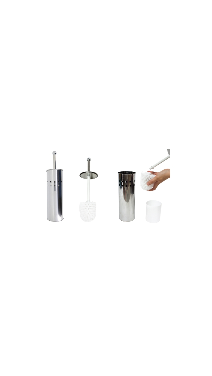 Brosse WC ronde avec brosse en plastique