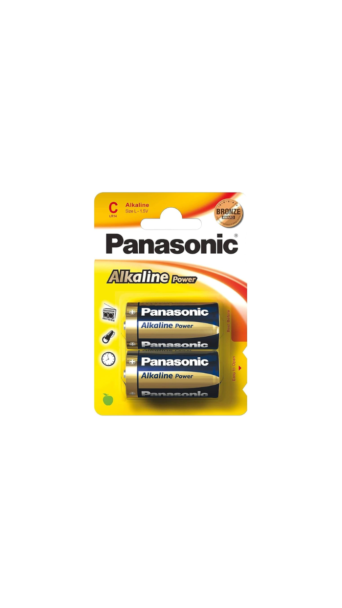 2 Piles ALACALINES (LR14-C,1,5V)