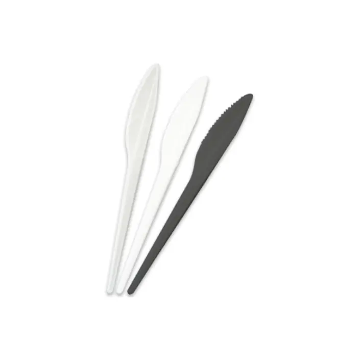 100 Couteaux en plastique "Blanc"