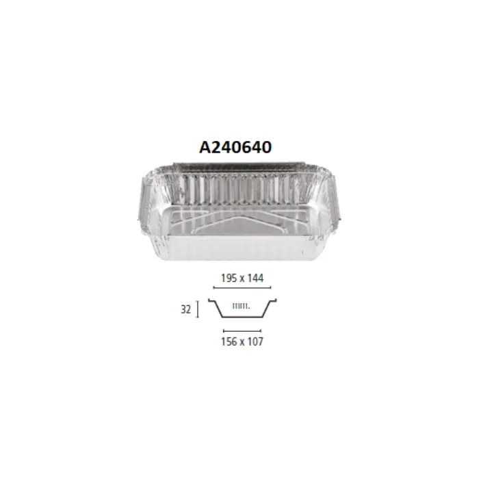 100 Barquettes "RECTANGULAIRE" + couvercles 890ml (220x158x36mm)
